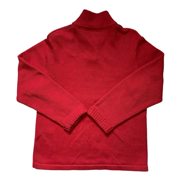TOMMY HILFIGER TOMMY JEANS RED SWEATER 1/4 ZIP LARGE MEN KNIT VINTAGE - Picture 3 of 7